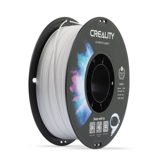 Creality PETG 3D Printer Filament 1.75mm 1kg/2.2lbs Non-Toxic Strong Toughness Filament Accuracy +/-0.02mm, White