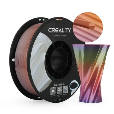 Creality 3D Printing Silk PLA Filament 3D Printer Rainbow Shiny Filaments 1.75mm Neatly Wound Dimensional Accuracy  /- 0.03 mm Silk Smooth Printing 2.2lbs for Most 3D Printers
