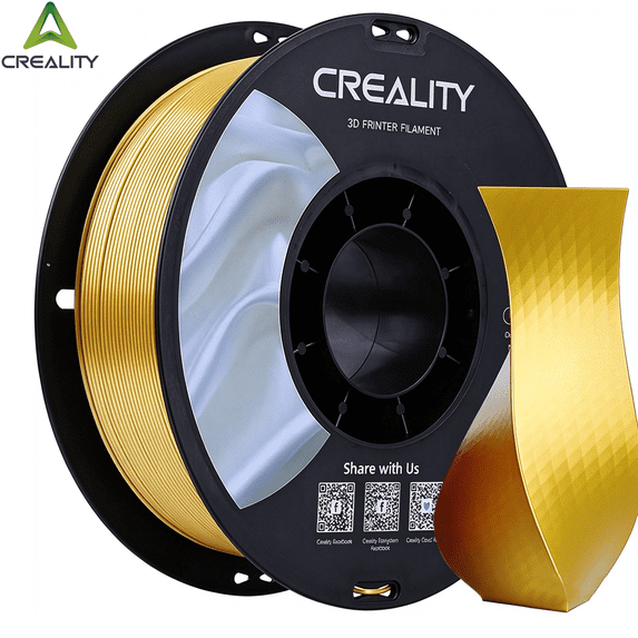 Creality 3D Printing Silk PLA Filament Gold Shiny 1.75mm Filaments Dimensional Accuracy +/- 0.03 mm 2.2lbs for 3D Printers