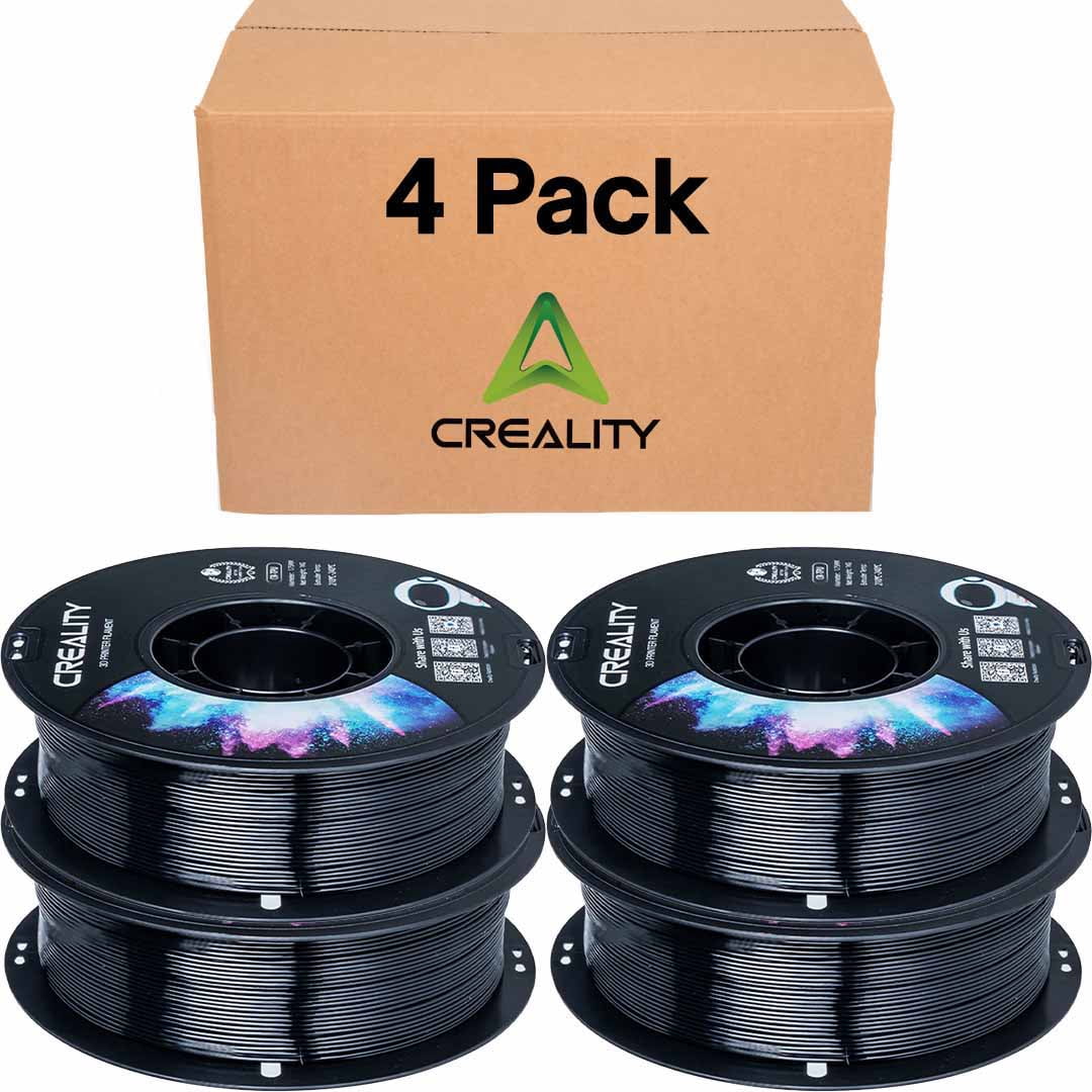 Creality 95A TPU 3D Filament  1.75mm Flexible & Durable High-Speed Printing Elastic TPU Use w FDM Printers for Soft Parts Black 4 Unit per pack
