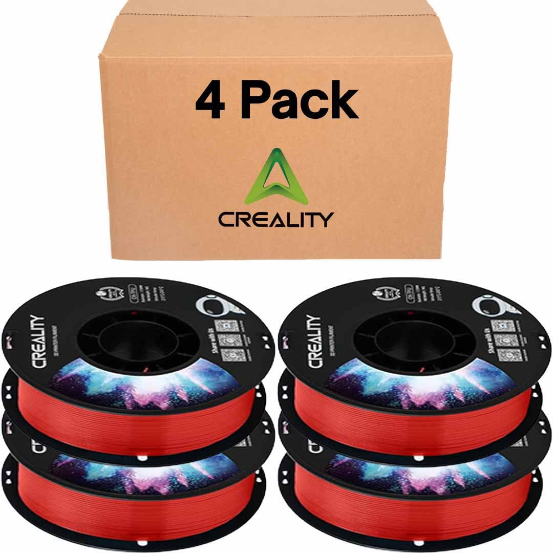 Creality 95A TPU 3D Filament  1.75mm Flexible & Durable High-Speed Printing Elastic TPU Use w FDM Printers for Soft Parts Red 4 Unit per pack