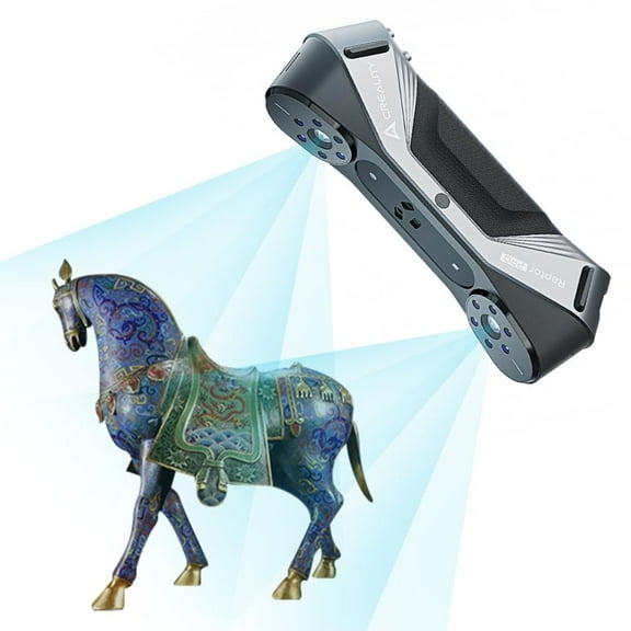 Creality CR-Scan Raptor Pro 3D Scanner, Handheld 22+7 Blue Laser Lines, 0.02mm Accuracy, 60fps High-Speed, 24-Bit Full-Color, Scans 5mm to 4m Objects for Windows & macOS