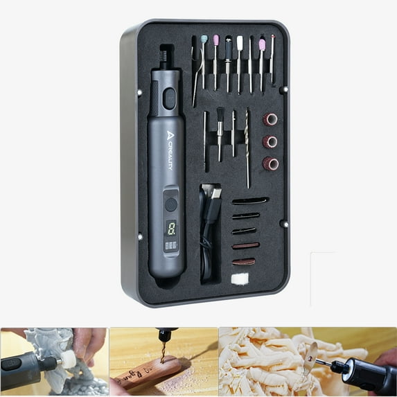 Creality Cordless Rotary Tool Kit with LED light 6 Variable Speeds 1500 mAh Long Battery Life for 3D Printing Laser Engraving