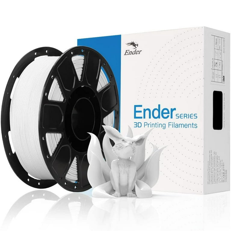 Creality Ender PLA 3D Printer Filament 1.75mm Overhang Performance Strong  Bonding Dimensional Accuracy +/-0.02mm Environmental Material 2.2lbs, White  