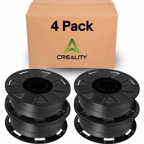 Creality Ender PLA Filament 1.75mm 4 Roll Bundle - Black - No-Tangle, Eco-Friendly, Strong Bonding, Universal 3D Printer Fit - 4 Units Per Pack