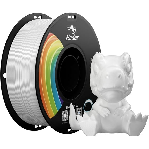 Creality Ender PLA+ Filament White, 1KG Spool (2.2lbs), 1.75mm Diameter, Compatible with 99% FDM 3D Printers, Strong Toughness, Clog-Free, Vacuum Packaged, High Precision, Eco-Friendly