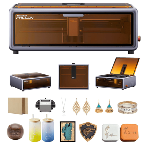 Creality Falcon A1 10W Laser Engraver&Cutter Class 1 Safety Pre-Assembled Smart DIY Cutting Machine for Wood & Metal, Working Area 305mm*381mm