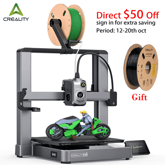 Creality Hi Multicolor 3D Printer for Beginner, 500mm/s, Large 10.3×10.3×11.8in Build Volume, Smooth Printng, Support CFS,