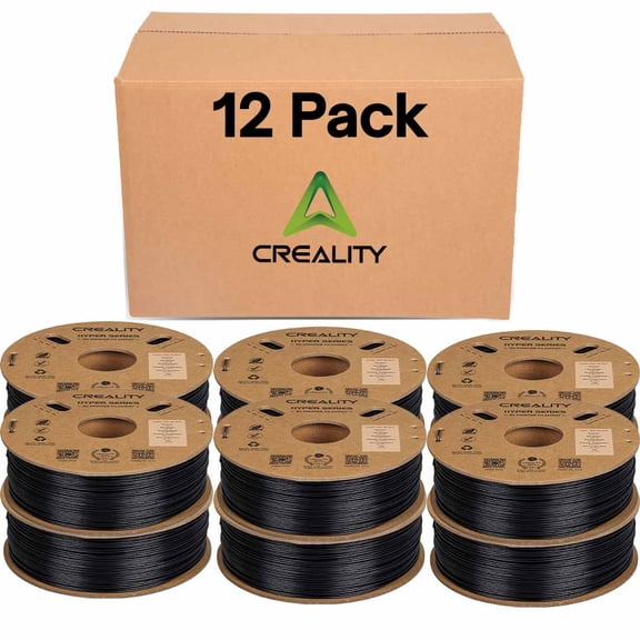 Creality Hyper 1.75mm ABS Filament for High Speed 3D Printer - 1kg/2.2lbs per Spool Black 12 Unit per pack