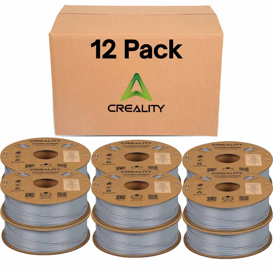 Creality Hyper 1.75mm ABS Filament  for High Speed 3D Printer - 1kg/2.2lbs per Spool - Grey 12 Unit per pack