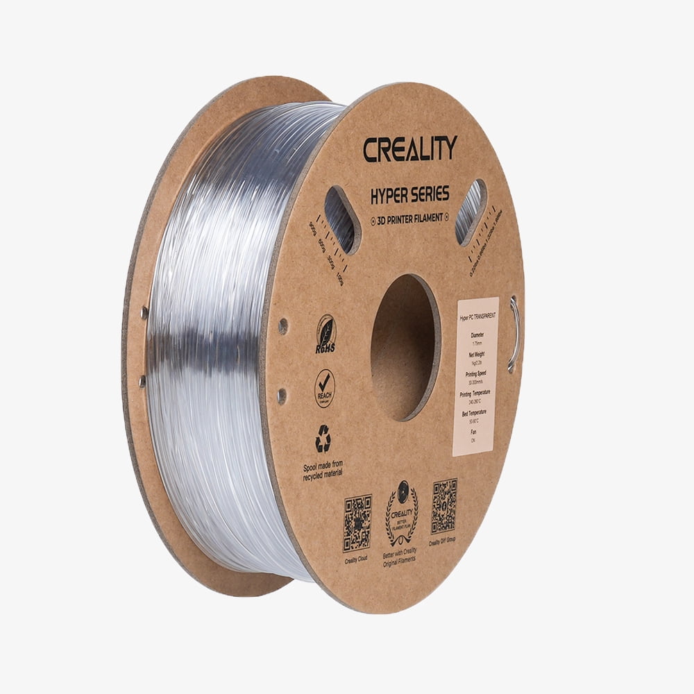 Creality Hyper PC Filament 1.75mm Crystal-Clear Finish Wide Compatibility 1kg