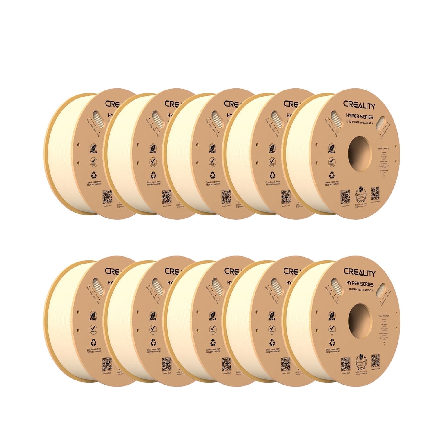 Creality Hyper PLA 1.75 mm Filament K1 Max/Ender 3 V3 SE/KE Fused Deposition Modeling 3D Printer Filament for Home Shcool Office Beginners 10kg/22lbs Spool-Beige