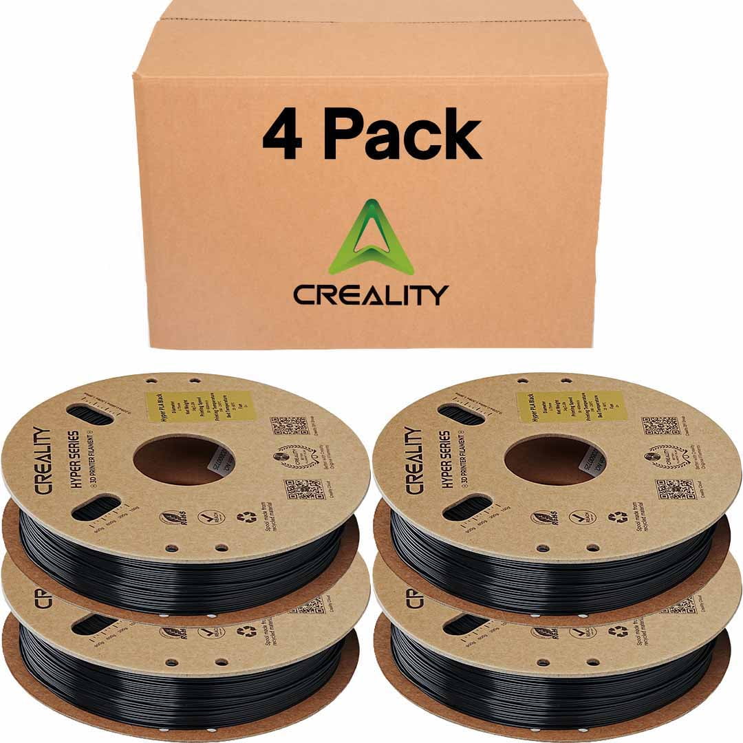 Creality Hyper PLA 3D Printer Filament 600mm/s High-Speed +/-0.03mm Accuracy For Creality K1 Max Ender-5 S1 Anycubic Prusa Bambu Black 4 Unit per pack
