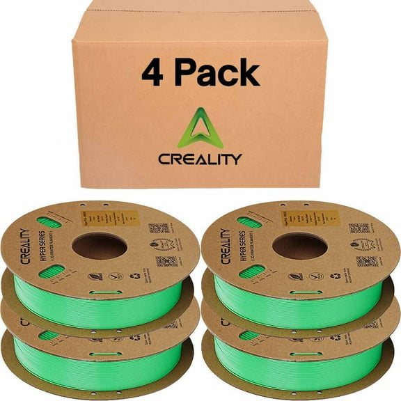 Creality Hyper PLA 3D Printer Filament 1.75mm Green, 1kg, High-Speed - 4pk