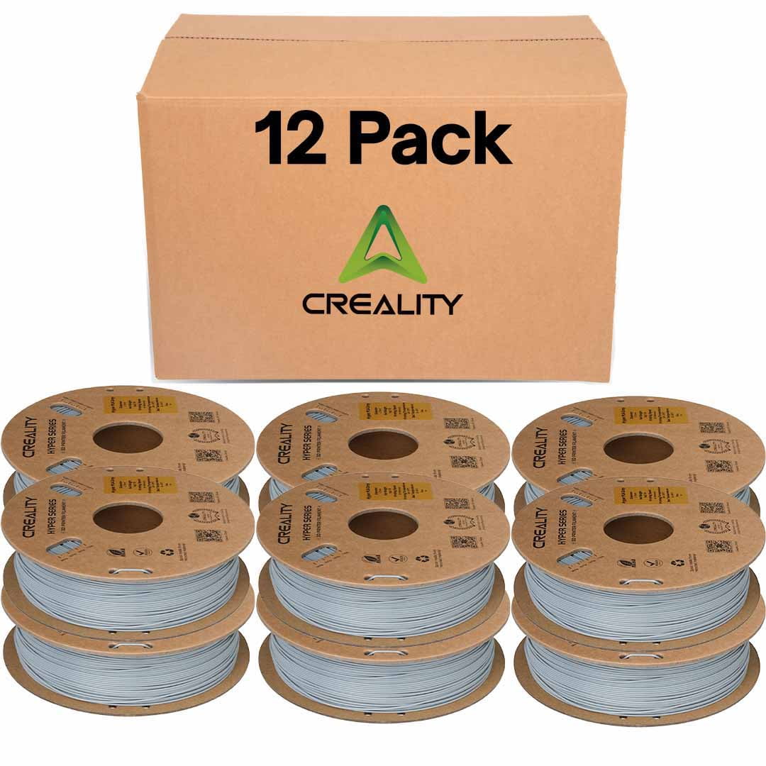 Creality Hyper PLA 3D Printer Filament 600mm/s High-Speed +/-0.03mm Accuracy For Creality K1 Max Ender-5 S1 Anycubic Prusa Bambu Grey 12 Unit per pack