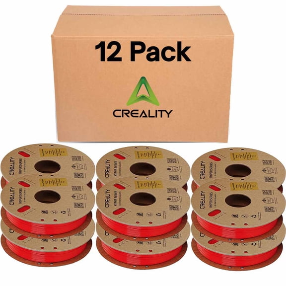 Creality Hyper PLA 3D Printer Filament 600mm/s High-Speed +/-0.03mm Accuracy For Creality K1 Max Ender-5 S1 Anycubic Prusa Bambu Red 12 Unit per pack