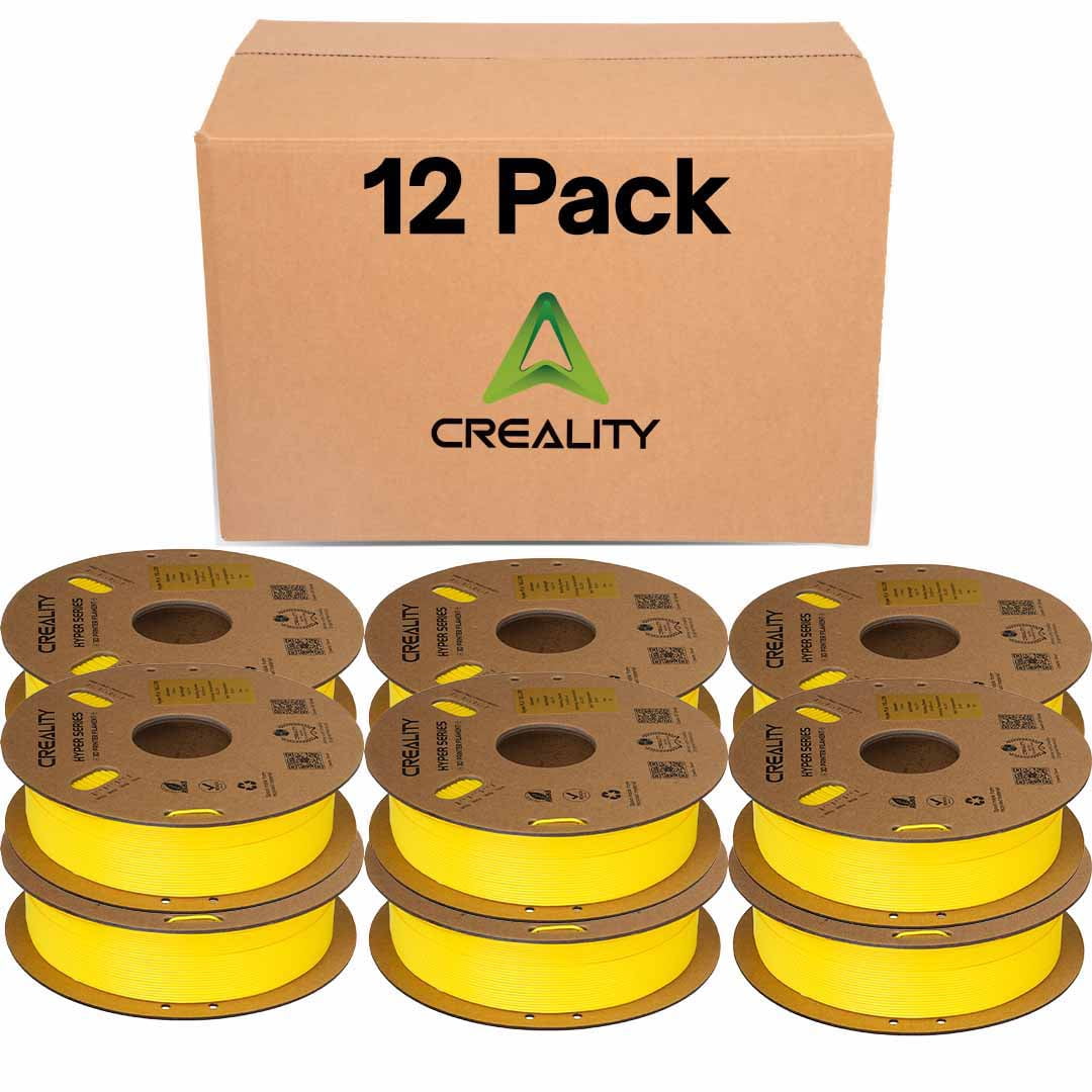 Creality Hyper PLA 3D Printer Filament 600mm/s High-Speed +/-0.03mm For Creality K1 Max Ender-5 S1 Anycubic Prusa Bambu Yellow 12 Unit per pack