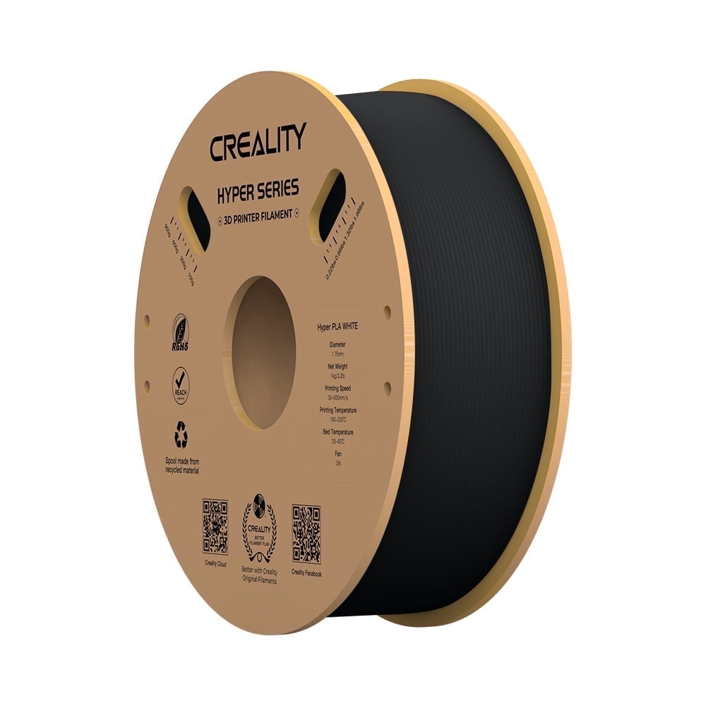 Creality Hyper PLA Filament 3D Printer Filament 600mm/s Higher Toughness High-Speed Printing Dimensional Accuracy +/- 0.03mm 1kg(2.2lbs) Compatible with Most 3D Printers, Black