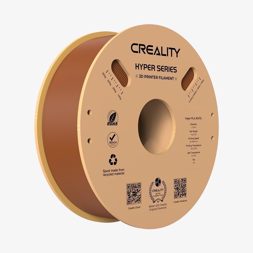 Creality Hyper PLA Filament 3D Printer Filament 600mm/s Higher Toughness High-Speed Printing Dimensional Accuracy +/- 0.03mm 1kg(2.2lbs) Compatible with Most 3D Printers, Brown