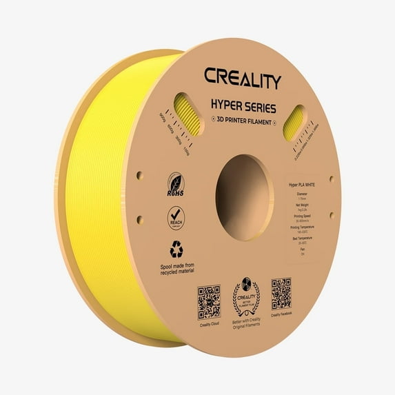 Creality Hyper PLA Filament 3D Printer Filament 600mm/s Higher Toughness High-Speed Printing Dimensional Accuracy +/- 0.03mm 1kg(2.2lbs) Compatible with Most 3D Printers, Yellow