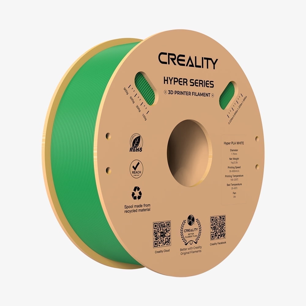 Creality Hyper PLA Filament 3D Printer Filament 600mm/s Higher Toughness High-Speed Printing Dimensional Accuracy +/- 0.03mm 1kg(2.2lbs) Compatible with Most 3D Printers, Green