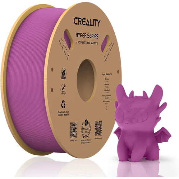 Creality Hyper PLA Filament 3D Printer Filament 600mm/s Higher Toughness High-Speed Printing Dimensional Accuracy +/- 0.03mm 1kg(2.2lbs) Compatible with Most 3D Printers, Purple