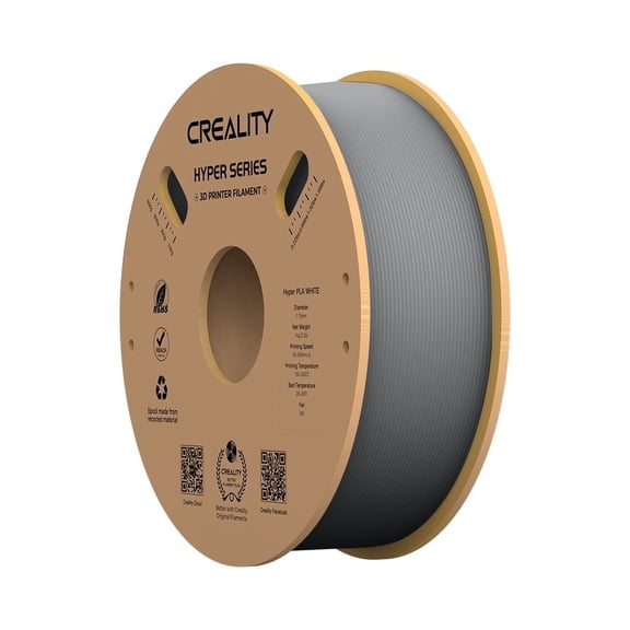 Creality Hyper PLA 3D Printer Filament 600mm/s Higher Toughness Accuracy +/- 0.02mm, 1kg(2.2lbs) for Most 3D Printers, Grey