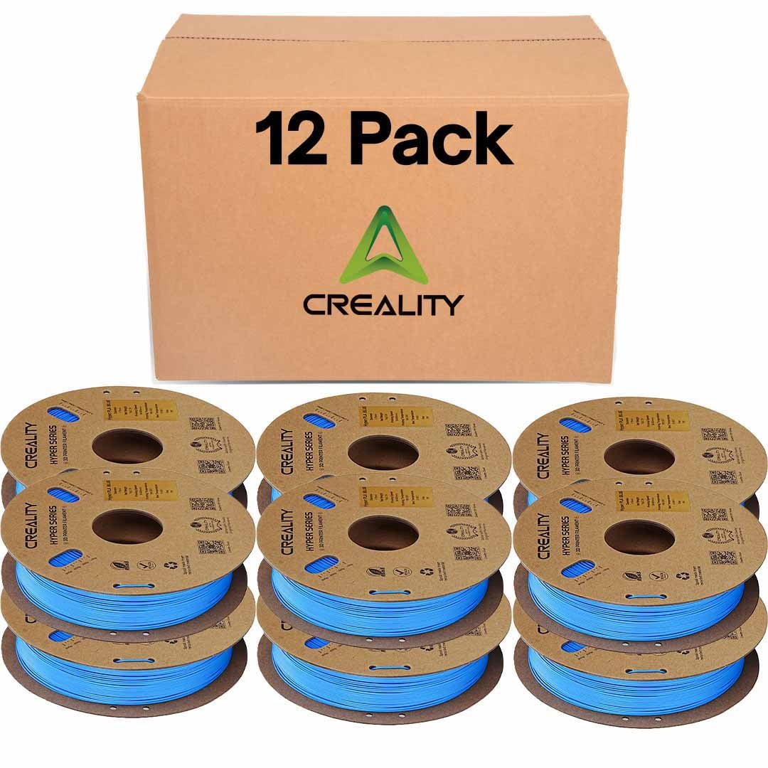 Creality Hyper PLA RFID PLA Filament 1.75mm Blue 1kg (2.2lb) High-Speed Up to 600mm/s, RFID for Creality CFS, ±0.03mm Accuracy, Part 3301010404  - 12 Units Per Pack