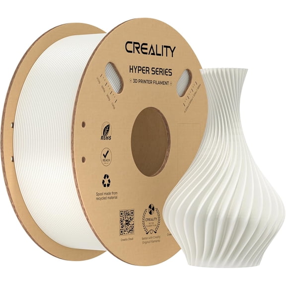 Creality Hyper PLA RFID PLA Filament 1.75mm White 1kg (2.2lb) High-Speed Up to 600mm/s, RFID for Creality CFS, 0.03mm Accuracy, Part 3301010405 - 1 Unit Per Pack