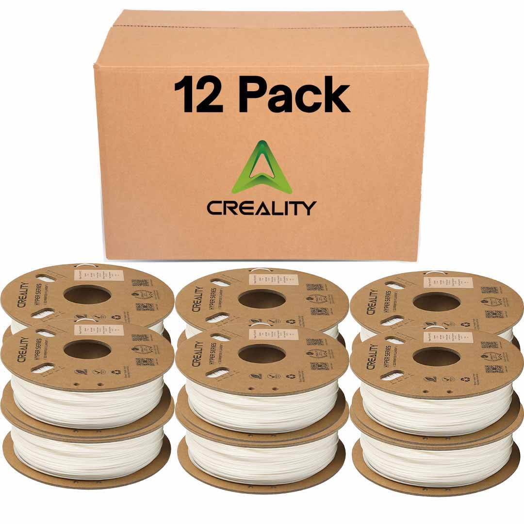 Creality Hyper PLA RFID PLA Filament 1.75mm White 1kg (2.2lb) High-Speed Up to 600mm/s, RFID for Creality CFS, ±0.03mm Accuracy, Part 3301010405 - 12 Units Per Pack