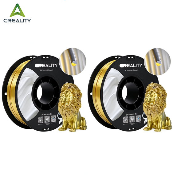 Creality Official 3D Printer Filament 2 Packs 1.75mm Silk PLA Filament Dimensional Accuracy +/- 0.03 mm 2.2lbs for 3D Printers