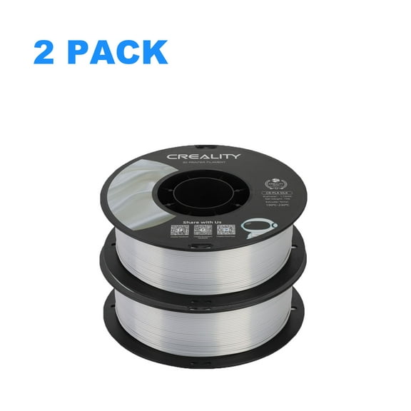 Creality Official 3D Printer Filament 2 Packs 1.75mm Silk PLA Filament Pro, Smooth and High Gloss Silk PLA Dimensional Accuracy ±0.03mm for All Fused Deposition Modeling Printers