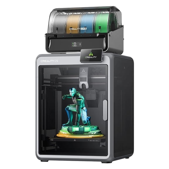 Creality Official K2 Combo 3D Printer, Multi-Color 3D Printer with CFS, 600mm/s High-Speed Printing, 300 Direct Drive Extruder, Auto Leveling, AI Chamber Camera, 10.24x10.24x10.24 inch Build Volume