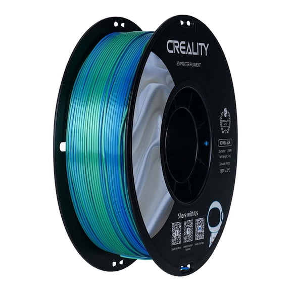 Creality Silk PLA Filament 1.75mm High Gloss 2.2lb Spool Clog-Free Easy Mold Use w Creality Ender CR Series & Most FDM Printers Blue-Green 1 Unit per pack