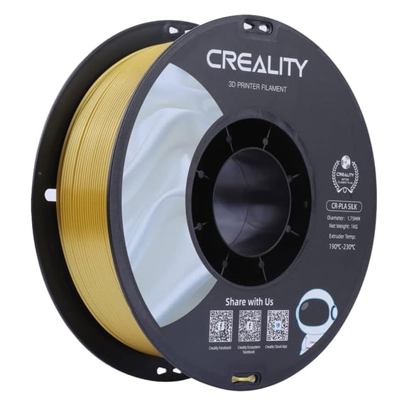Creality Silk PLA Filament 1.75mm High Gloss 2.2lb Spool Clog-Free Easy Mold Use w Creality Ender CR Series & Most FDM Printers Gold-Silver 1 Unit per pack