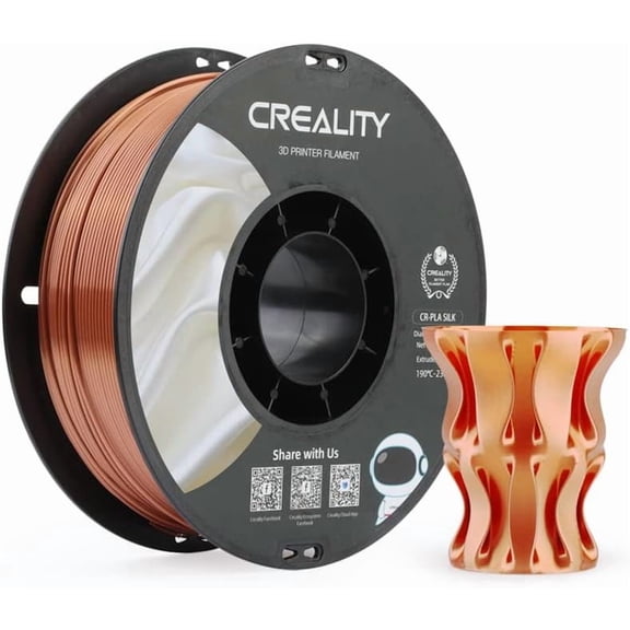 Creality Silk PLA Filament 1.75mm High Gloss 2.2lb Spool Clog-Free Easy Mold ForCreality Ender CR Series & Most FDM Printer Red Copper 1 Unit per pack