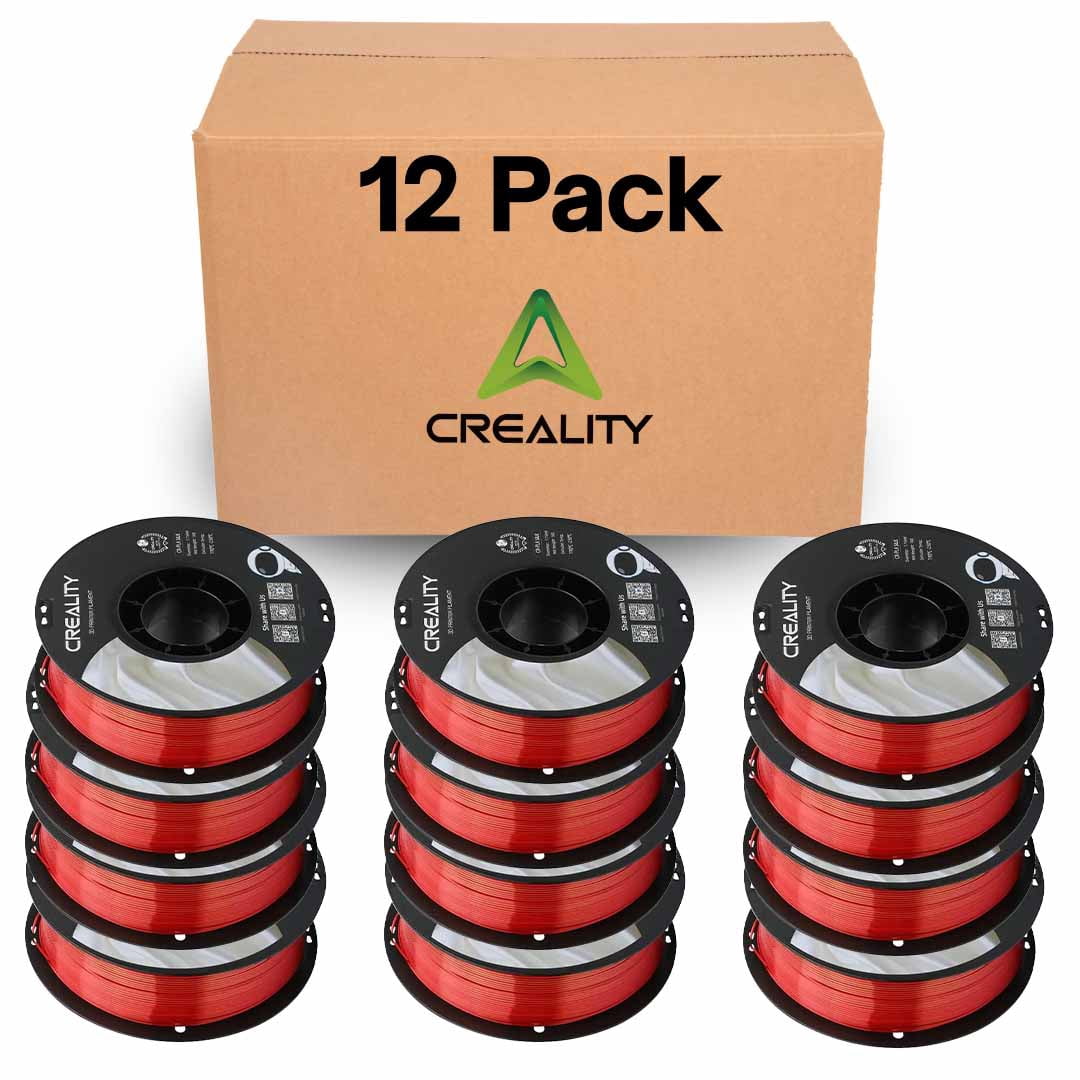 Creality Silk PLA Filament 12-Pack 1.75mm High Gloss 2.2lb Spool Clog-Free Use w Creality Ender CR Series & Most FDM Printer Gold-Red 12 Unit per pack