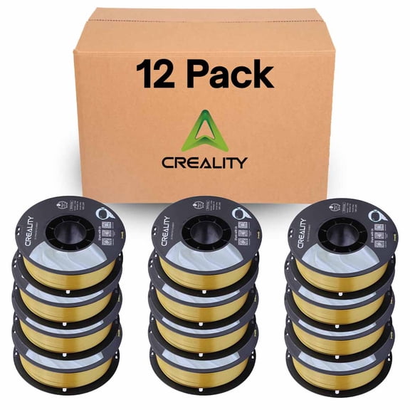Creality Silk PLA Filament 12-Pack 1.75mm High Gloss 2.2lb Spool Clog-Free Use w Creality Ender CR Series & Most FDM Printer Gold-Silver 12 Unit per pack