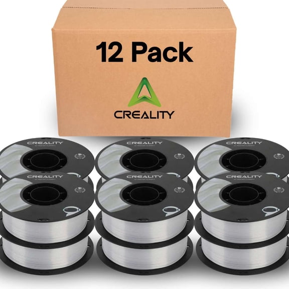 Creality Silk PLA Filament 12-Pack 1.75mm High Gloss 2.2lb Spools Clog-Free Use w Creality Ender CR Series & Most FDM Printers Silver 12 Unit per pack