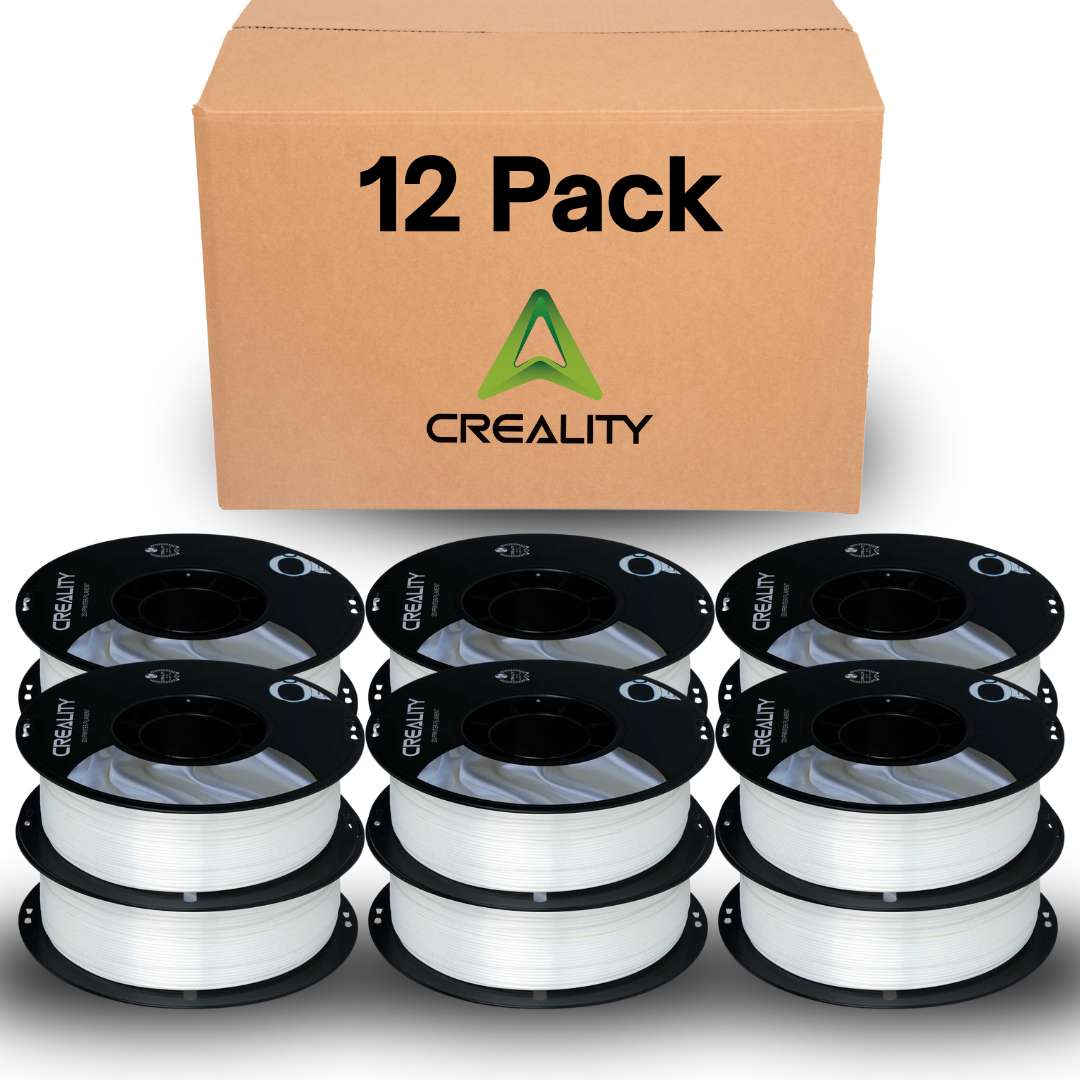 Creality Silk PLA Filament 12-Pack 1.75mm High Gloss 2.2lb Spools Clog-Free Use w Creality Ender CR Series & Most FDM Printers White 12 Unit per pack