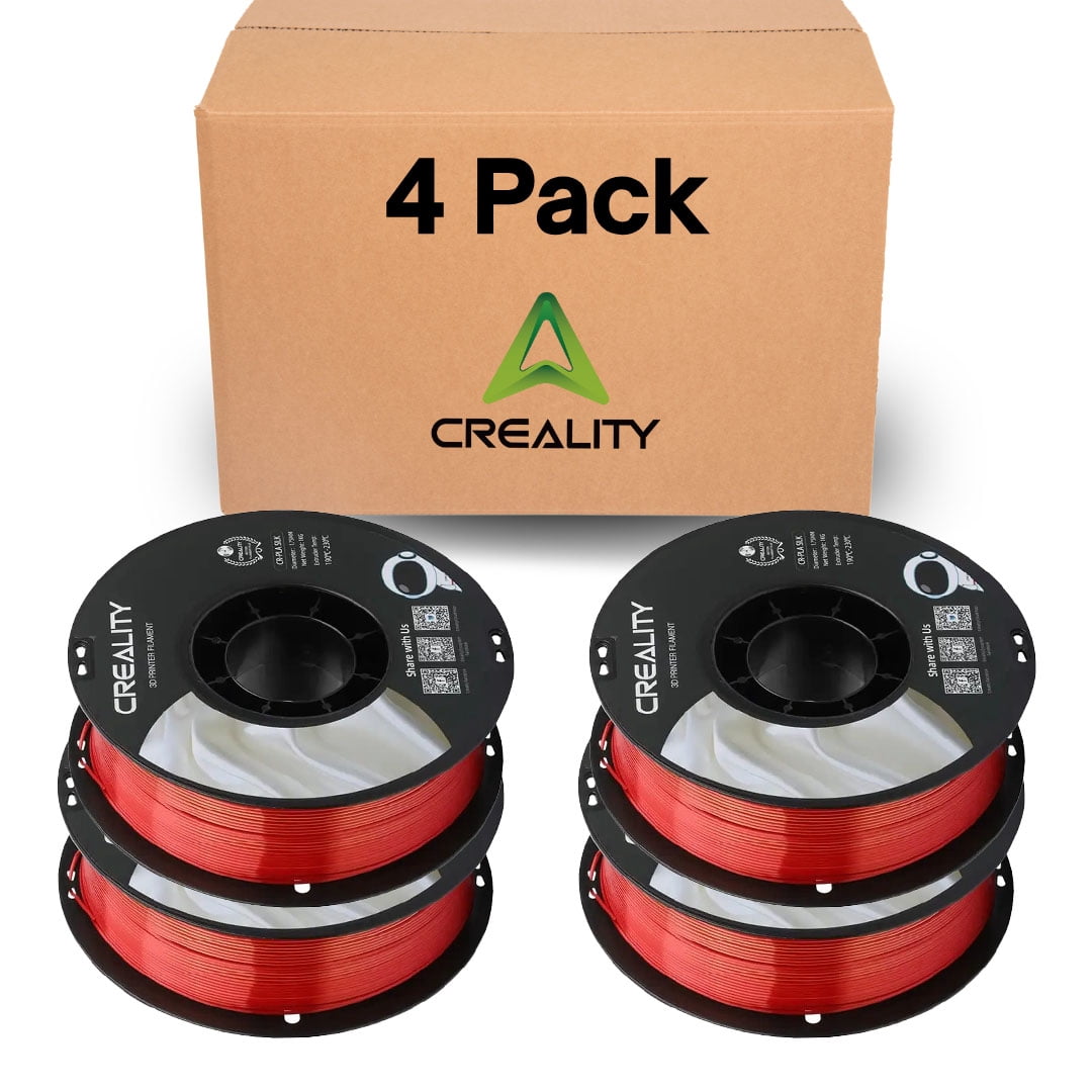 Creality Silk PLA Filament 4-Pack 1.75mm High Gloss 2.2lb Spools Each Clog-Free Use w Creality Ender CR Series & Most FDM Printer Gold-Red 4 Unit per pack