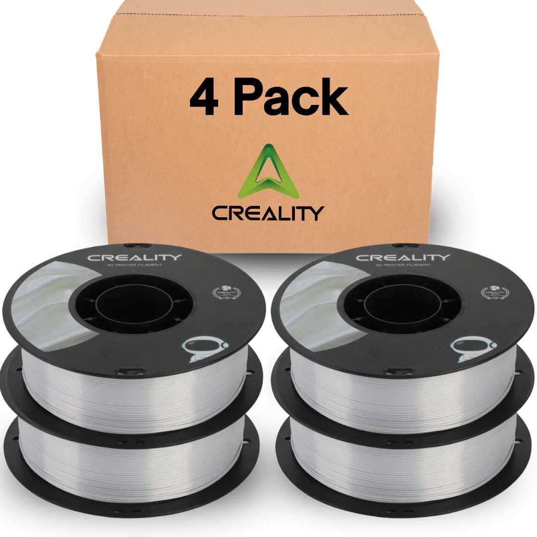 Creality Silk PLA Filament 4-Pack 1.75mm High Gloss 2.2lb Spools Clog-Free Use w Creality Ender CR Series & Most FDM Printers Silver 4 Unit per pack