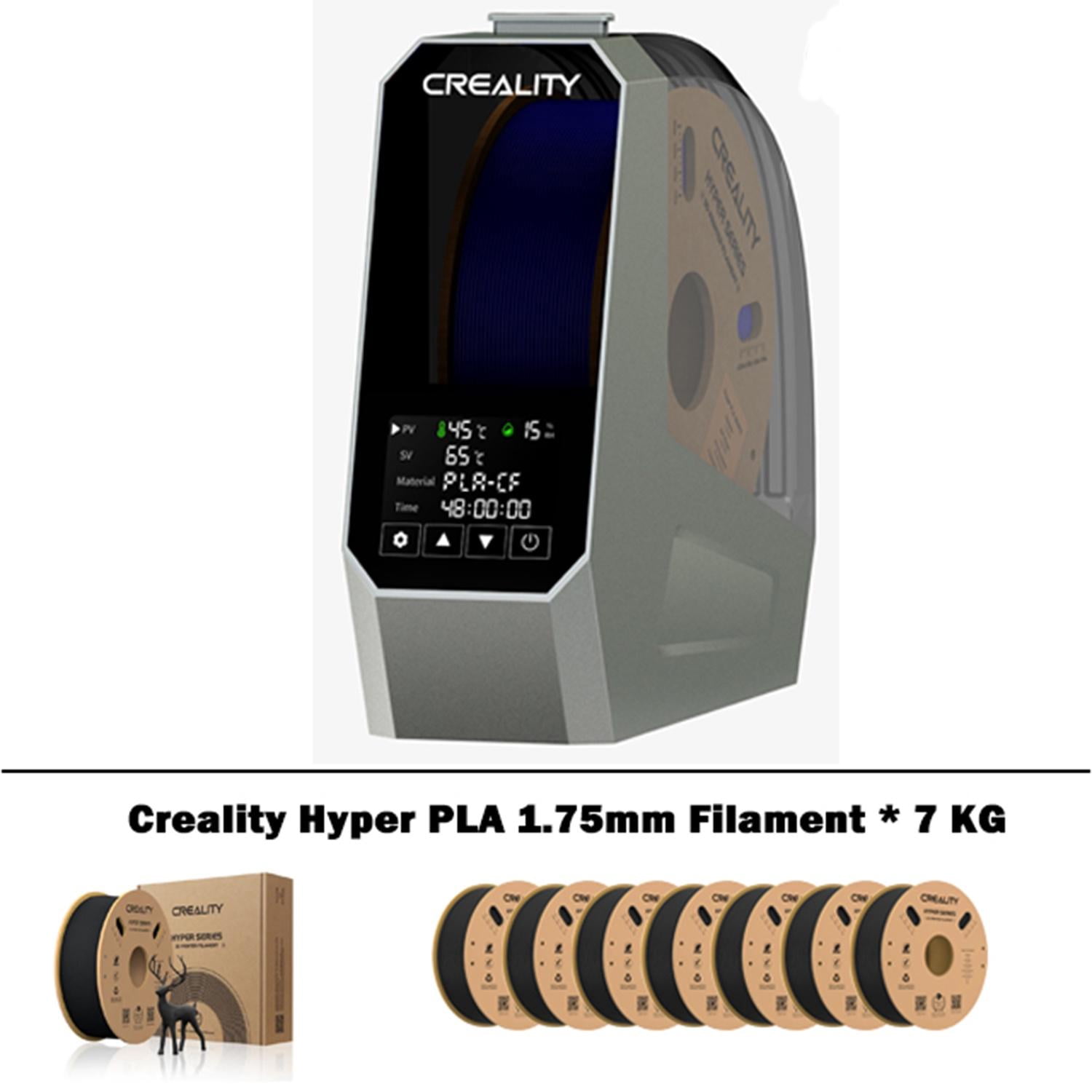 Creality Space Pi Filament Dryer 360° Hot-air Heating 3D Printer Filament Dryer Box for Filament Storage Free with 7 KG Hyper PLA High-Speed Filament, Black