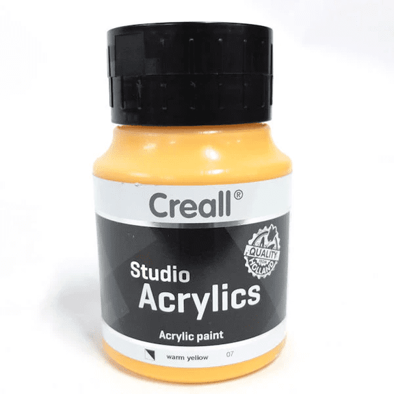 Creall Studio Acrylics, Acrylic Paint 500 ml, 07 Warm Yellow