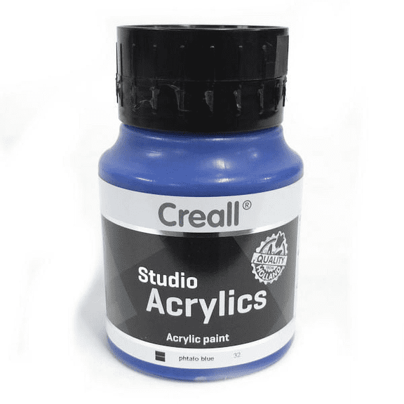 Creall Studio Acrylics, Acrylic Paint 500 ml, 32 Phtalo Blue