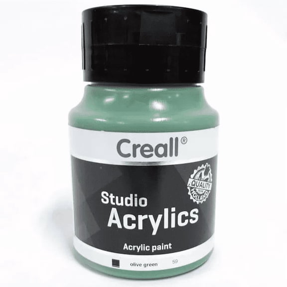 Creall Studio Acrylics, Acrylic Paint 500 ml, 59 Olive Green
