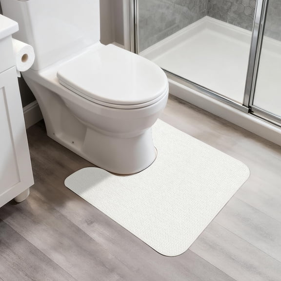 Cream 1'8" X 2' (U-shape) Toilet Bath Rug