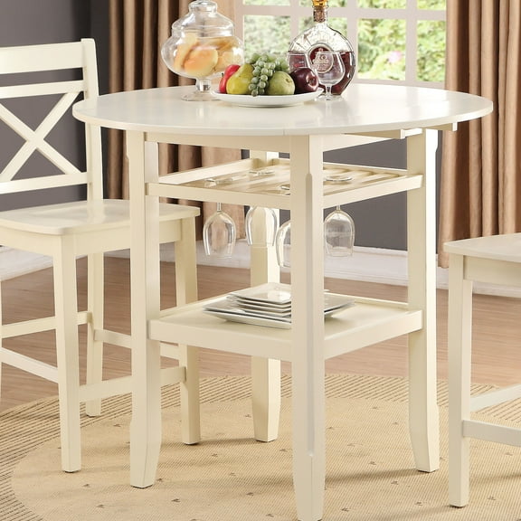 Cream 2-shelf Dining Table - Add Charm To Your Room Counter Height With Storage Practical For Occasions