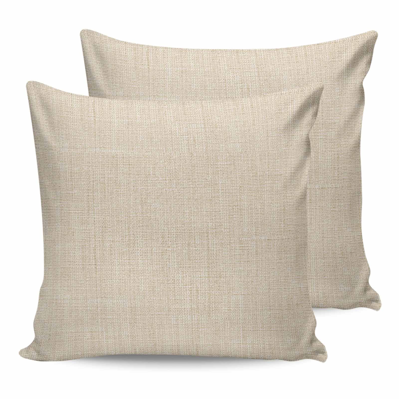 Cream 24x24 Pillow Covers Set of 2, Farmhouse Burlap Solid Beige Color Modern Linen Texture Throw Pillow Covers Decorative Couch Cushion Case, Microfiber Square Pillowcases for Bedroom Living Room