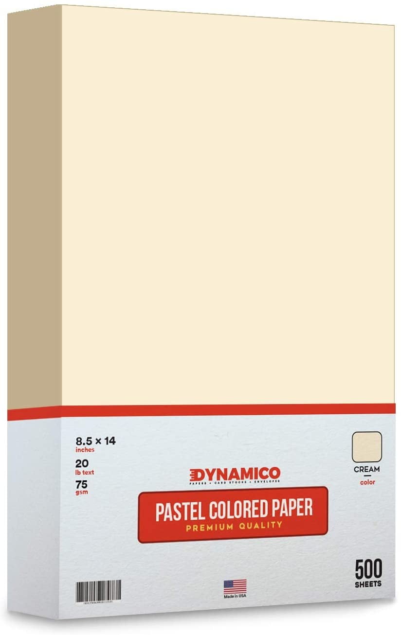 Cream 8.5 x 14" Legal Size Pastel Light Color Paper | 1 Ream of 500 Sheets